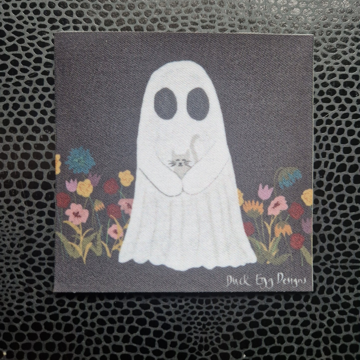 Ghost With Cat Iron On Patch