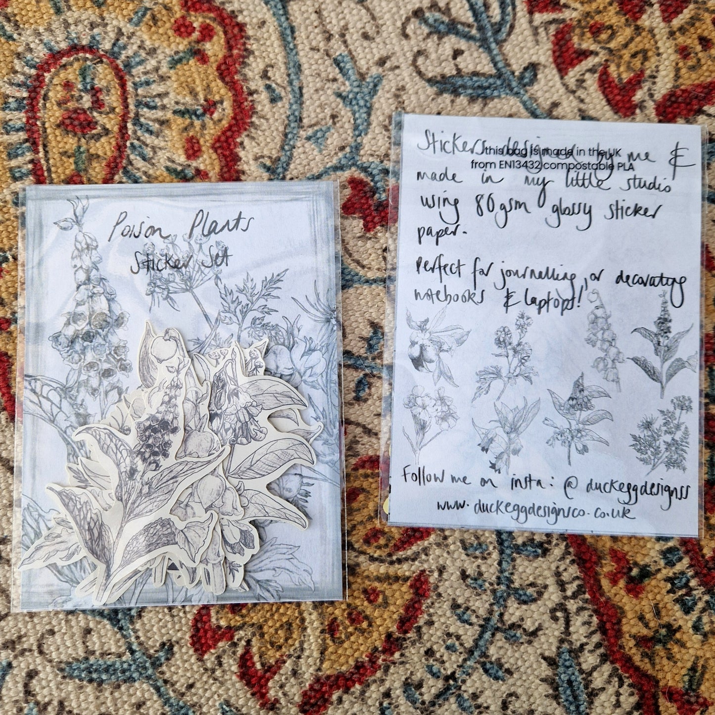 Poison Plants Sticker Set Of Eight Botanical Stickers