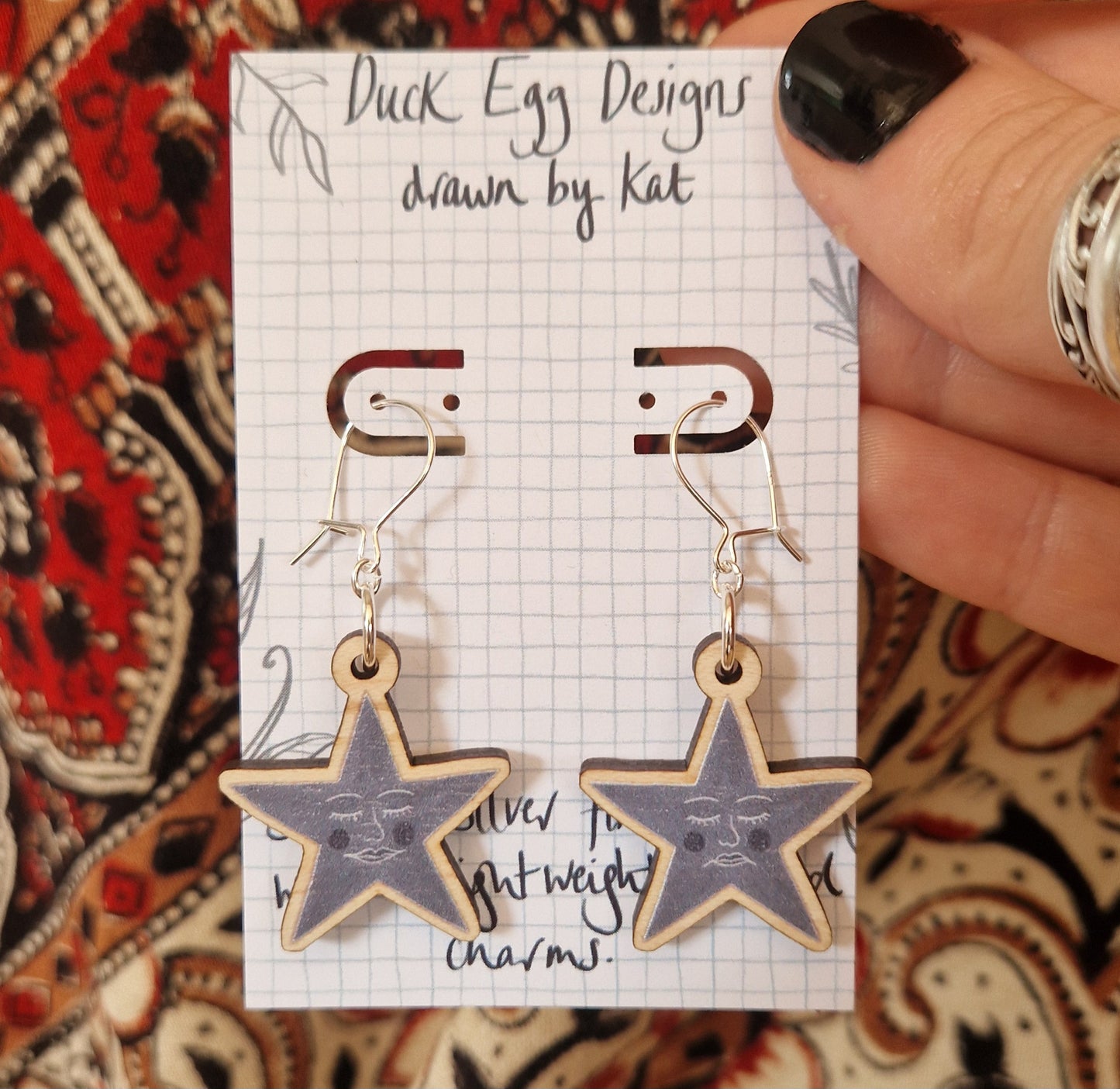 Happy/Sad Star Face Earrings