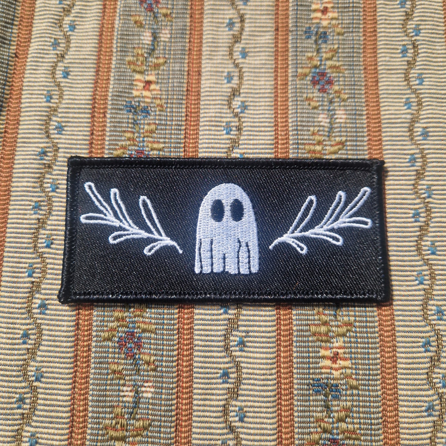 Ghost Small Embroidered Patch With Iron On Backing