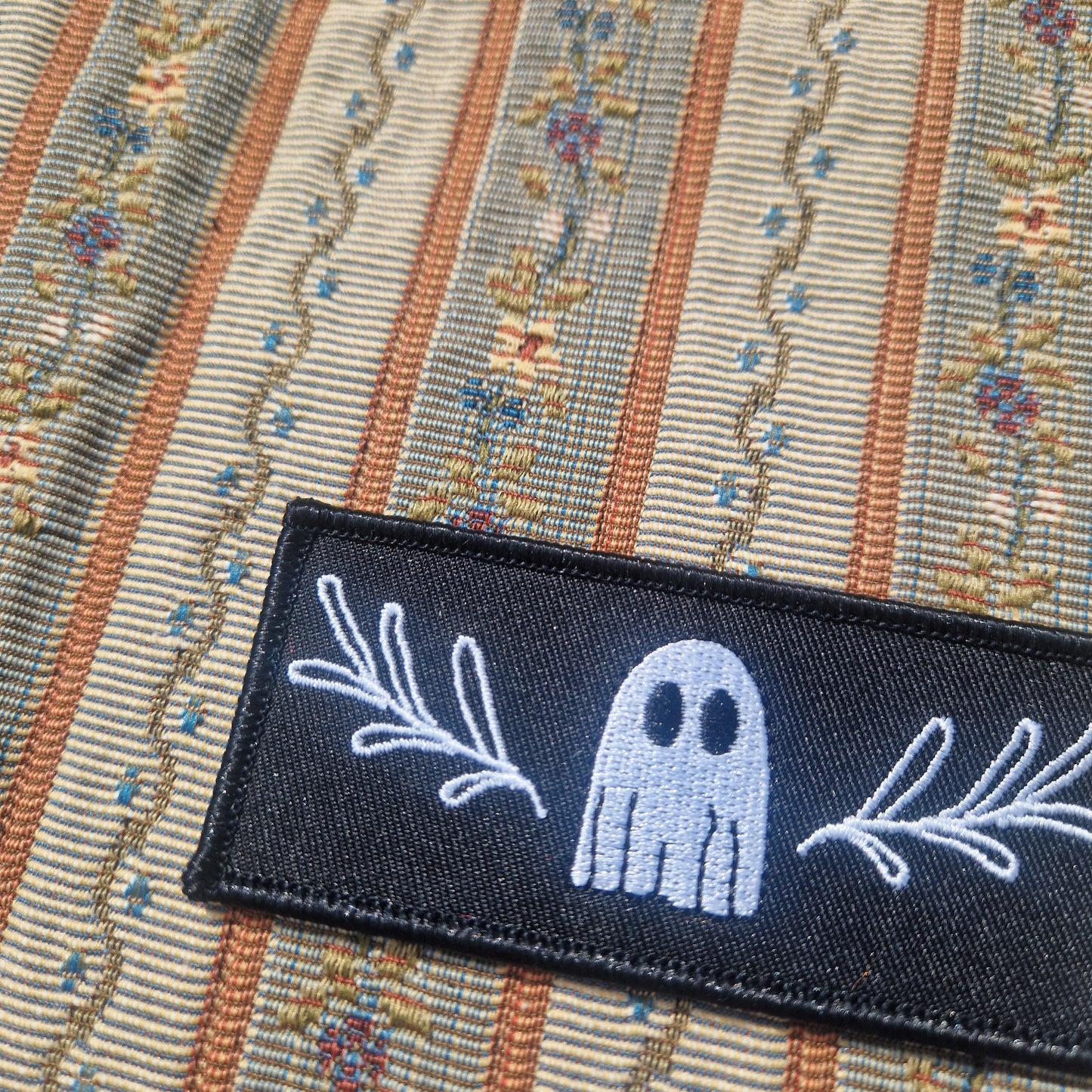 Ghost Small Embroidered Patch With Iron On Backing