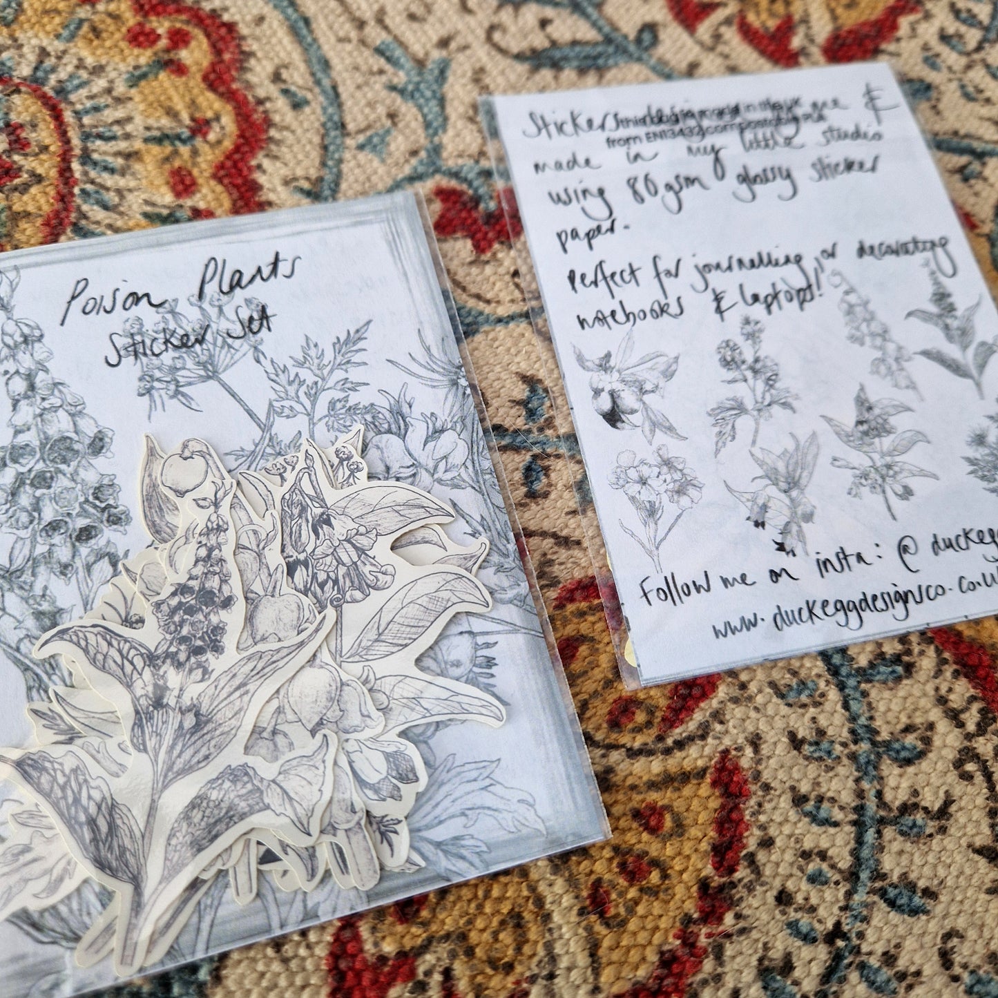 Poison Plants Sticker Set Of Eight Botanical Stickers