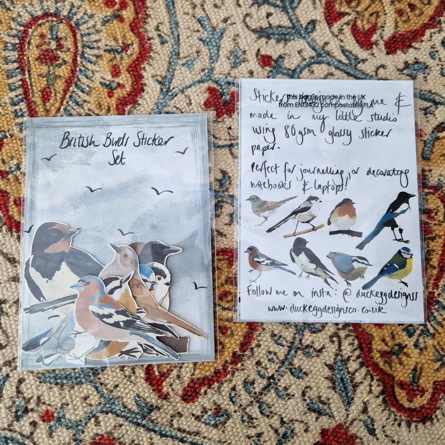 British Birds Loose Sticker Set Pack