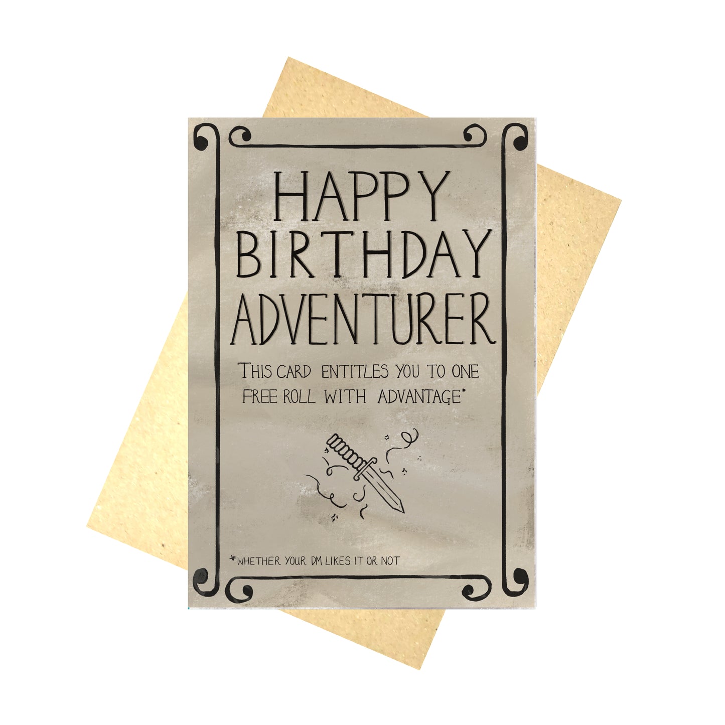 Happy Birthday Adventurer Dungeons and Dragons RPG Inspired Birthday Card