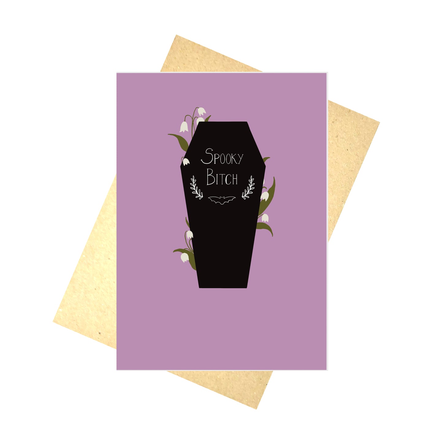 Spooky Bitch Blank Inside Coffin Card