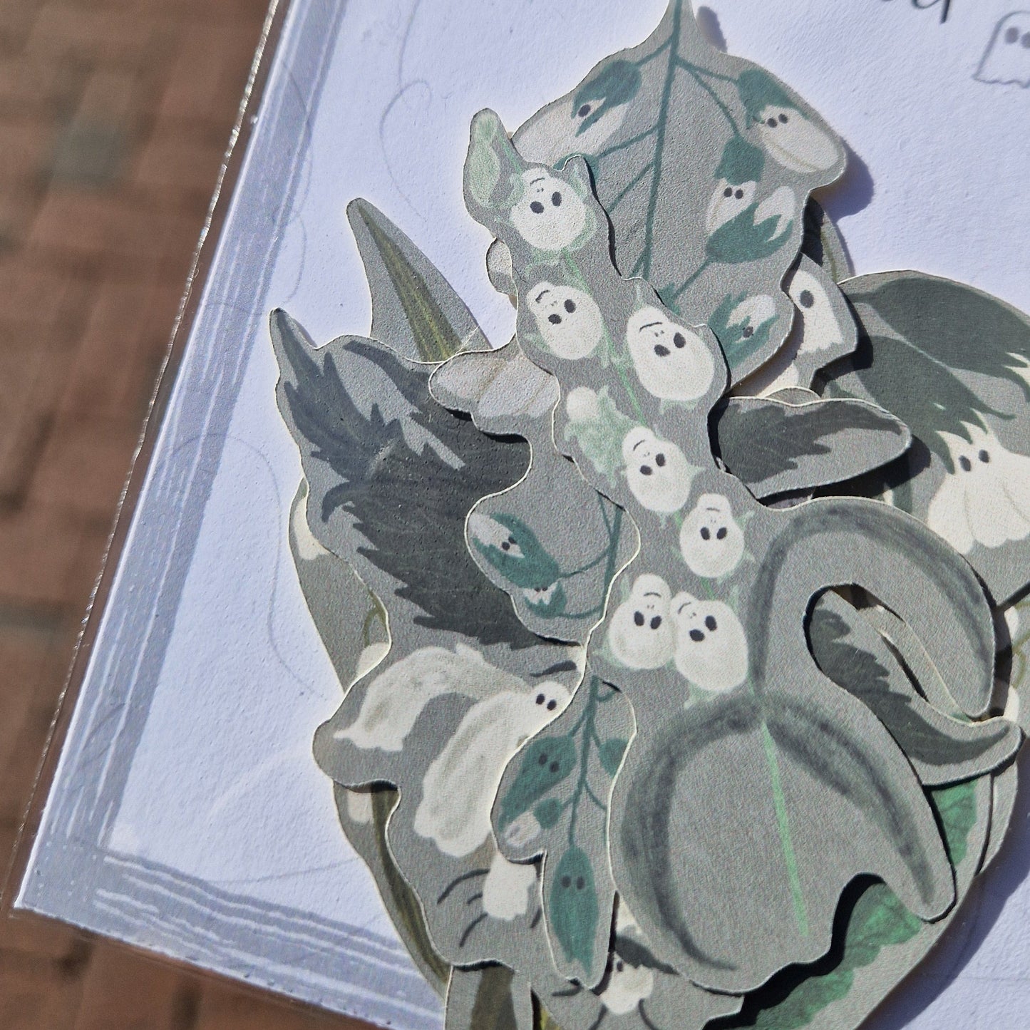 A close up of the sticker set showing the different spooky flowers inside.