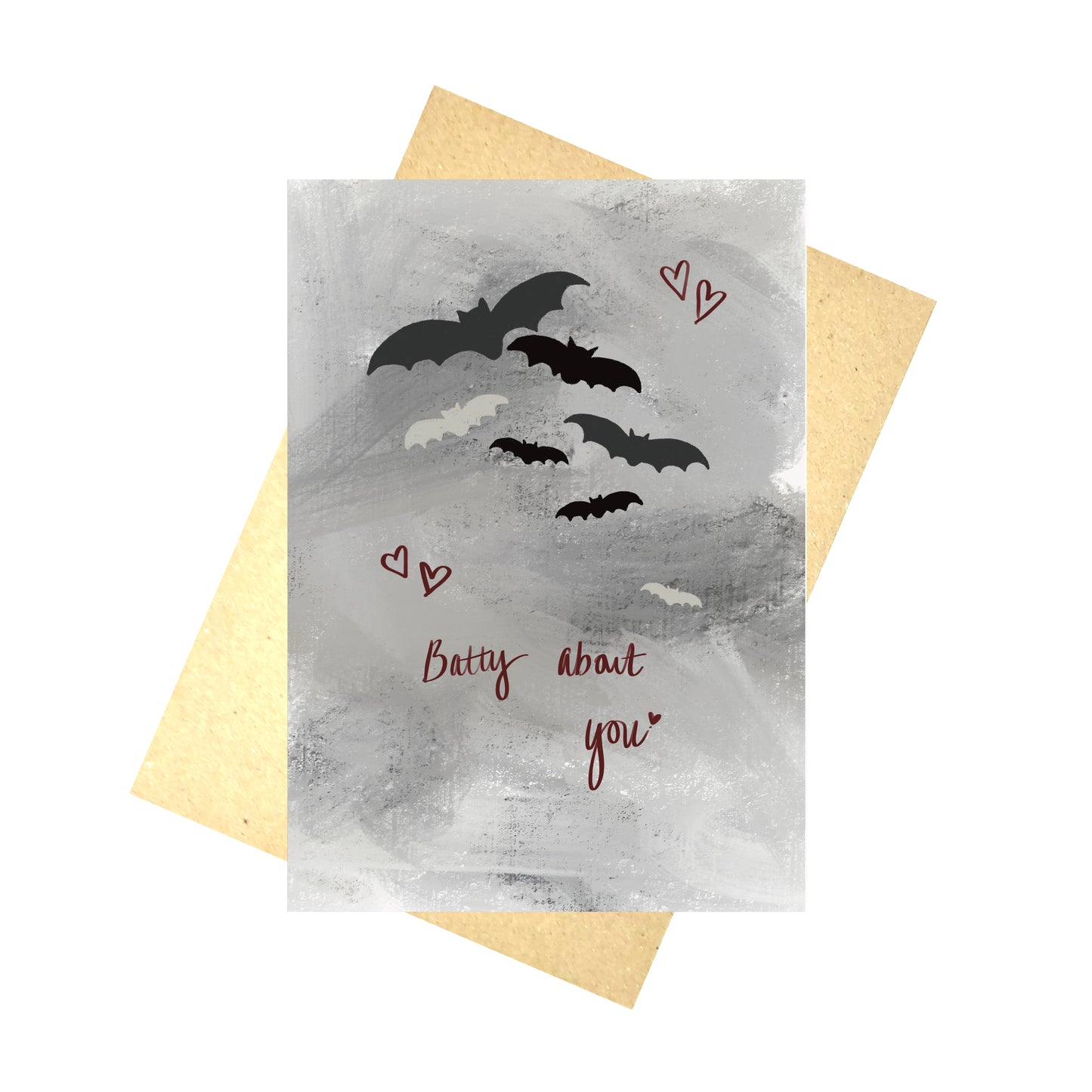 Batty About You Valentines/Anniversary Punny Card Blank Inside