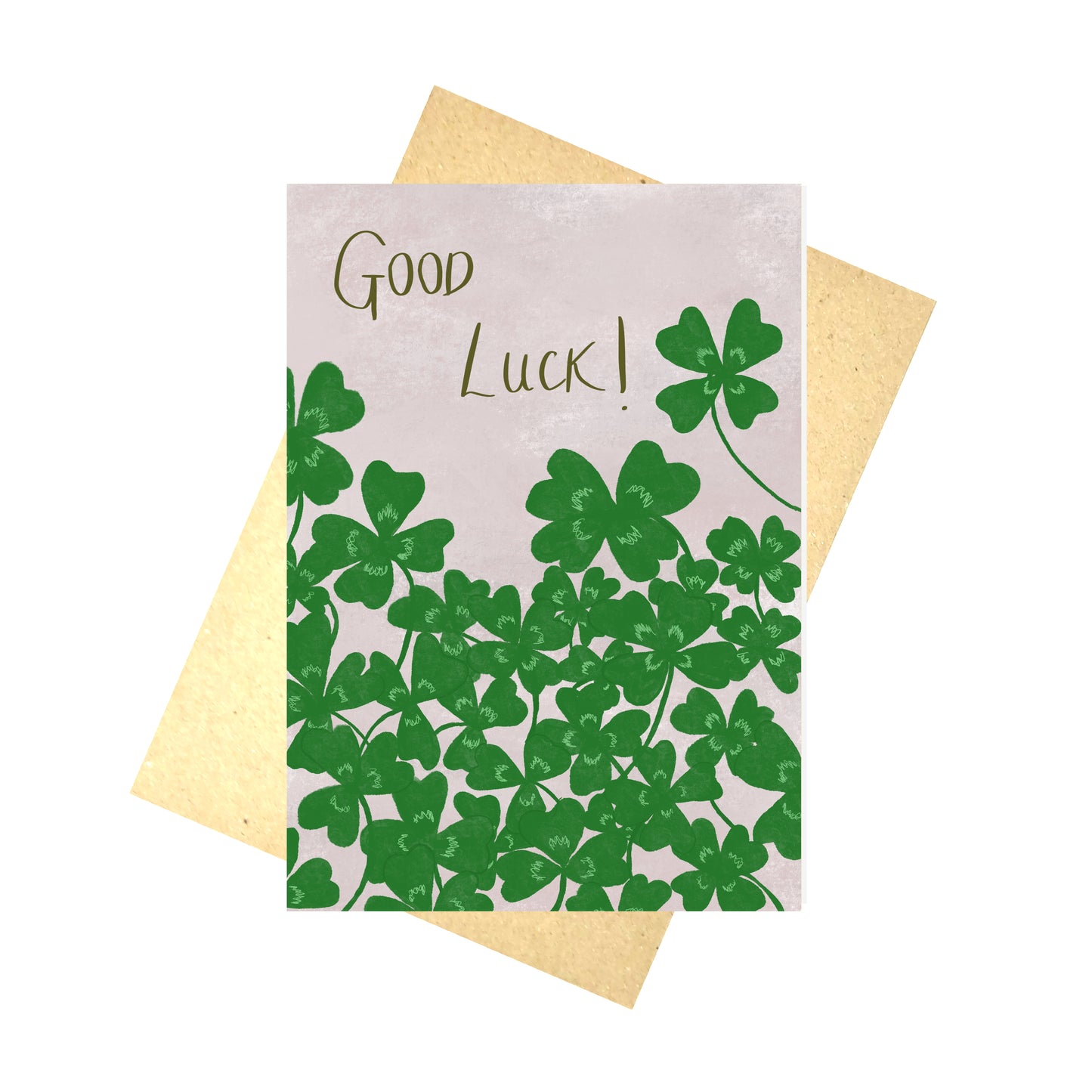 Good Luck Four Leaf Clover Blank Inside Card