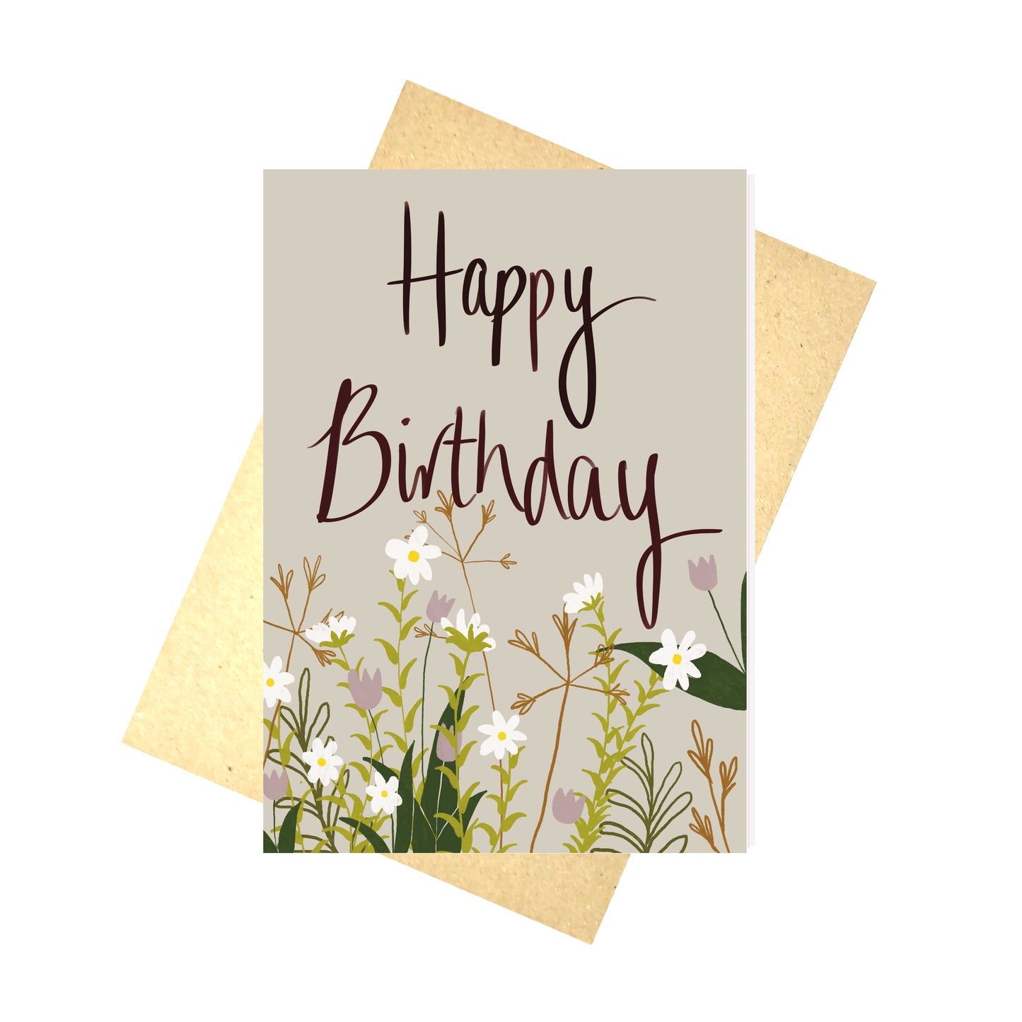Happy Birthday Flowers Blank Inside Birthday Card