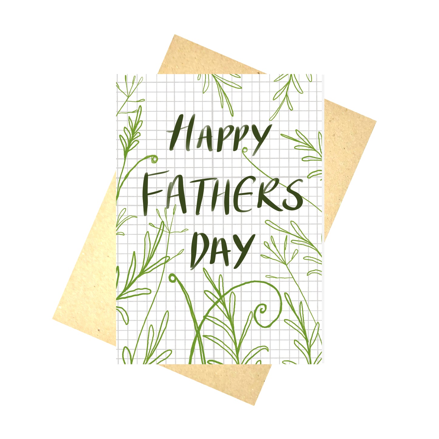 Happy Fathers Day Leafy Vine Blank Inside Card