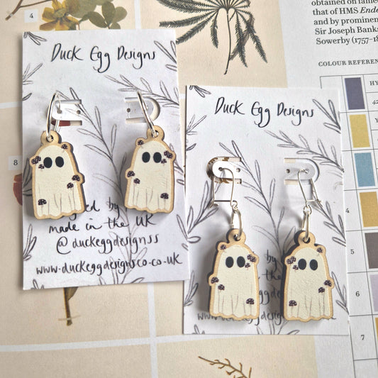 Fungi Ghost Eco-friendly Wood And Sterling Silver Drop Earrings