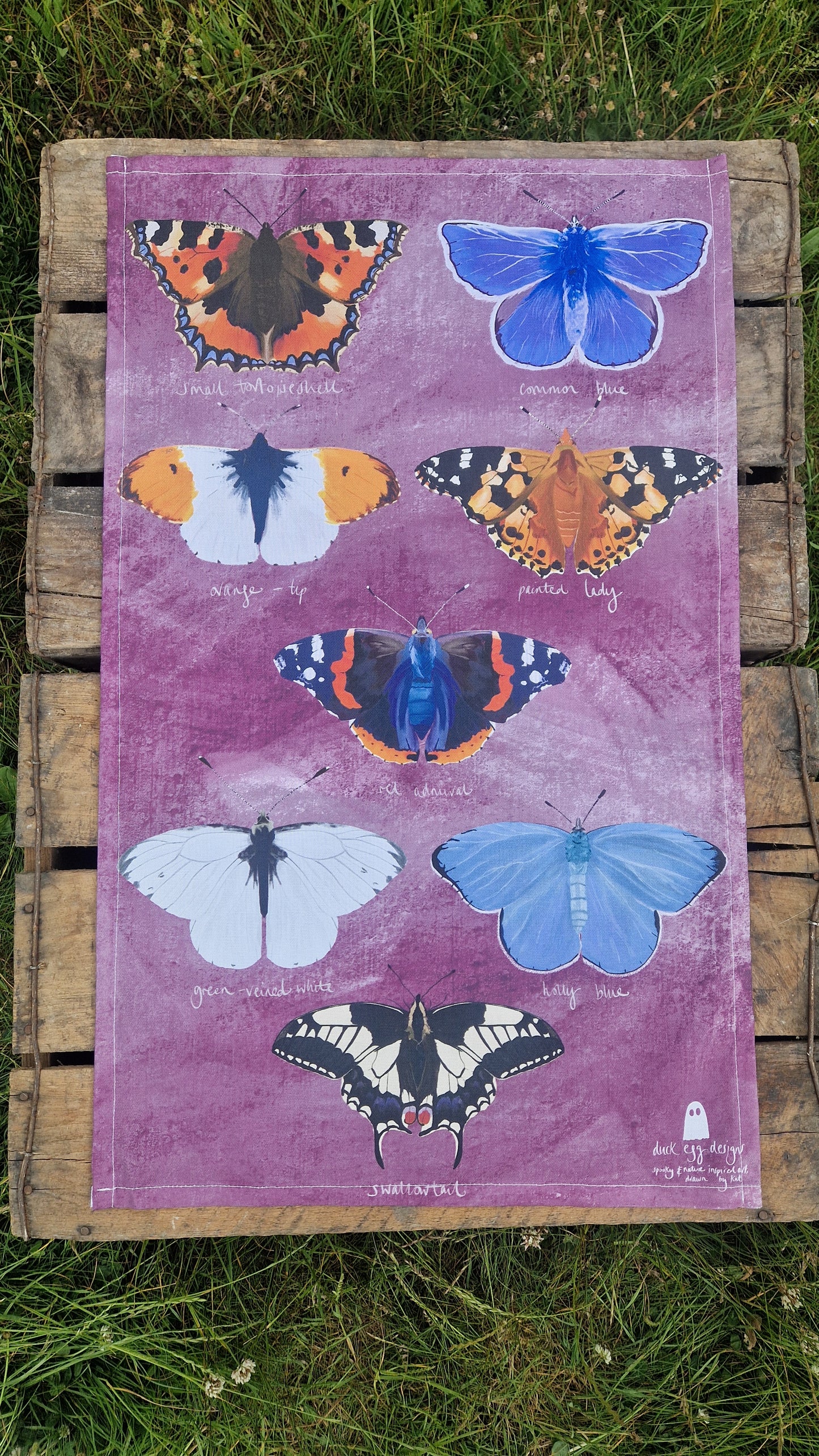 British Butterflies Colourful Cotton Teatowel