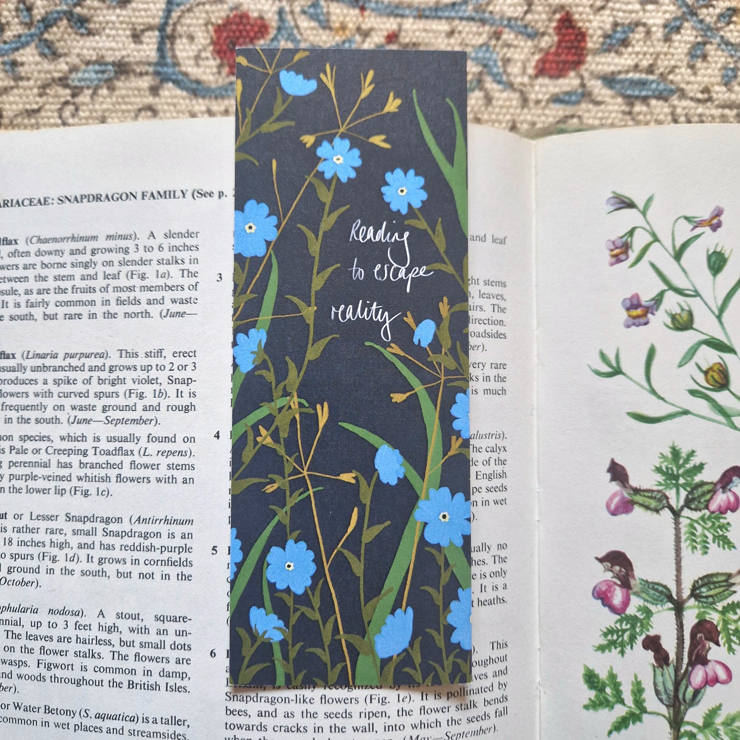 Reading To Escape Reality Forget-me-not Eco-Friendly Paper Bookmark