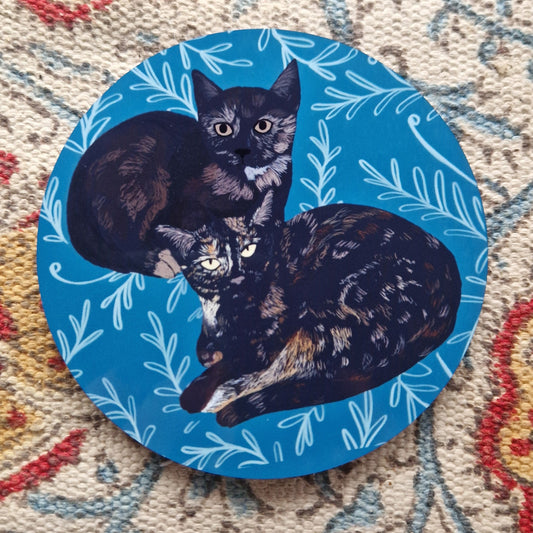 Kumiko and Shelly Cat Drinks Coaster